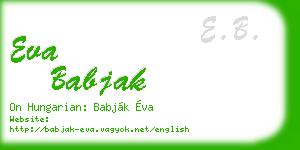 eva babjak business card