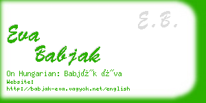 eva babjak business card